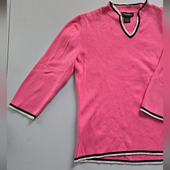 Hampshire Studio Pink V-Neck Sweater – Size L – Soft and Comfortable - Picture 3 of 4